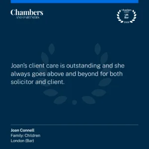 "Joan's client care is outstanding and she always goes above and beyond for both solicitor and client."